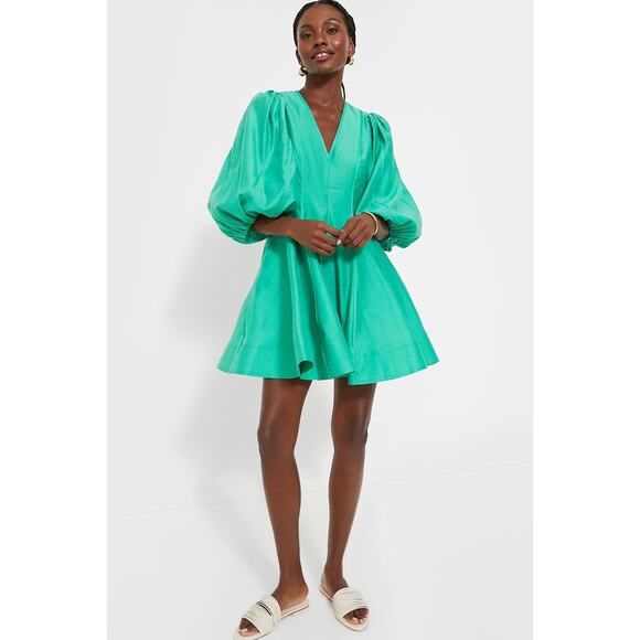 TUCKERNUCK English Factory Spring Green Loraine Mini Dress NWT Size Large - Picture 2 of 12